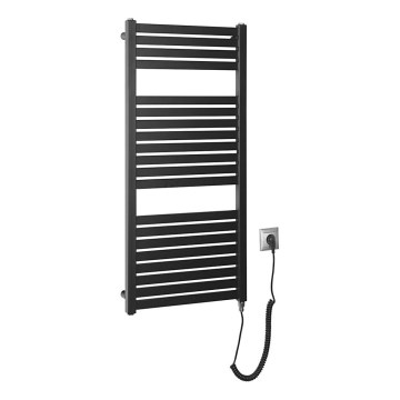 Aqualine - Radiatore elettrico da bagno TONDI-E 300W/230V 97 cm opaco nero dritto