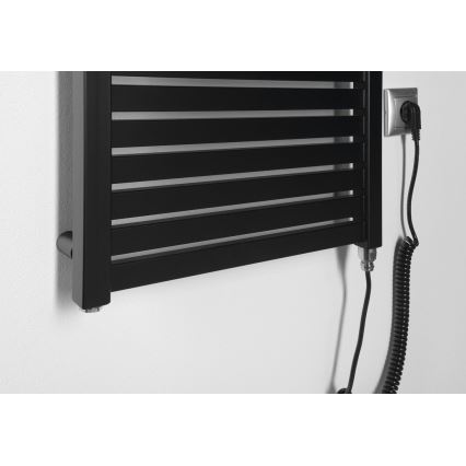 Aqualine - Radiatore elettrico da bagno TONDI-E 300W/230V 97 cm opaco nero dritto