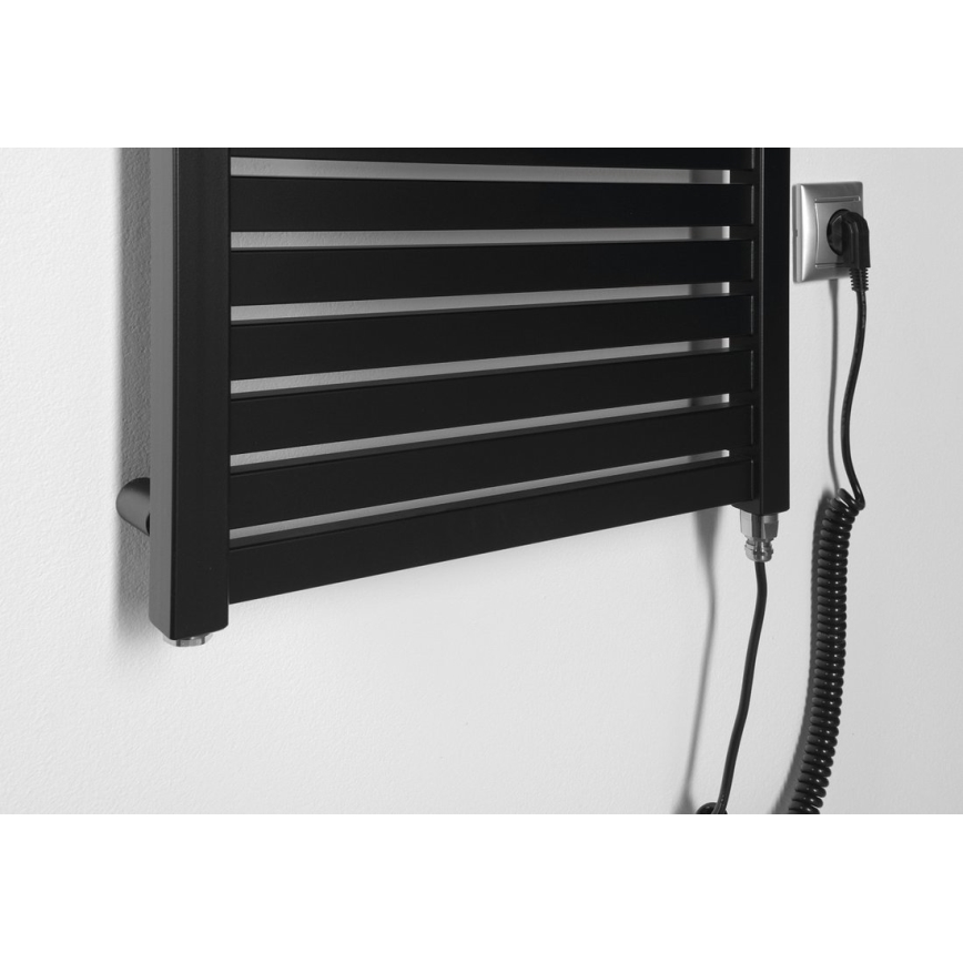 Aqualine - Radiatore elettrico da bagno TONDI-E 300W/230V 97 cm opaco nero dritto
