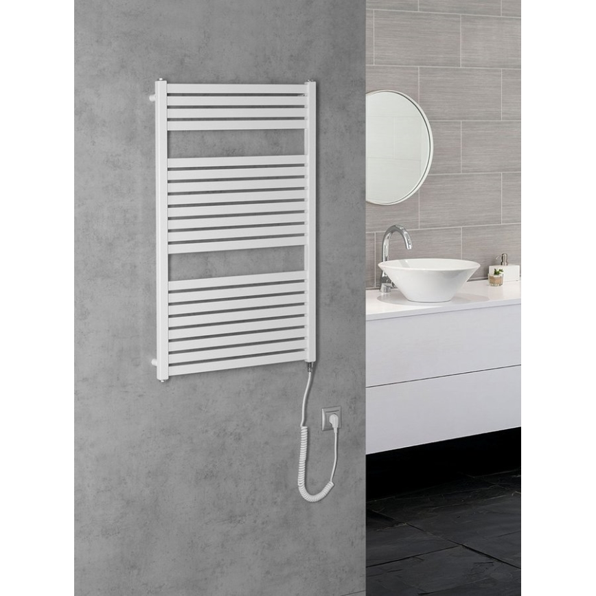 Aqualine - Radiatore elettrico da bagnoTONDI-E 400W/230V 97 cm bianco dritto