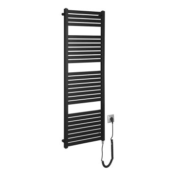 Aqualine - Radiatore elettrico da bagno TONDI-E 500W/230V 133 cm opaco nero dritto