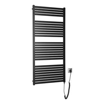 Aqualine - Radiatore elettrico da bagno TONDI-E 600W/230V 133 cm opaco nero dritto