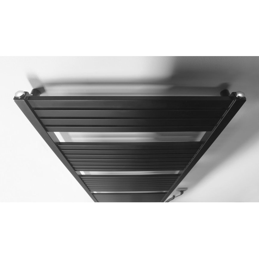 Aqualine - Radiatore elettrico da bagno TONDI-E 600W/230V 133 cm opaco nero dritto