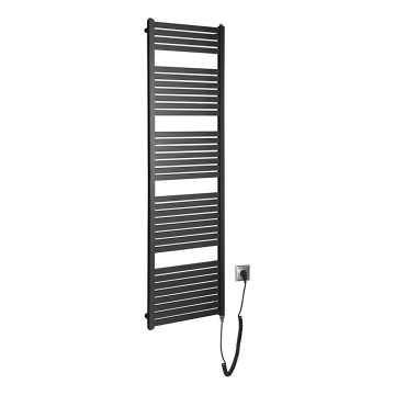 Aqualine - Radiatore elettrico da bagno TONDI-E 600W/230V 169 cm opaco nero dritto