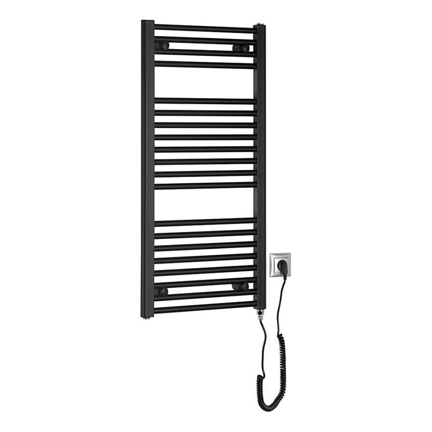 Aqualine - Radiatore elettrico da bagnoDIRECT-E 300W/230V 96 cm opaco nero dritto