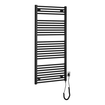 Aqualine - Radiatore elettrico da bagnoDIRECT-E 600W/230V 132 cm opaco nero dritto