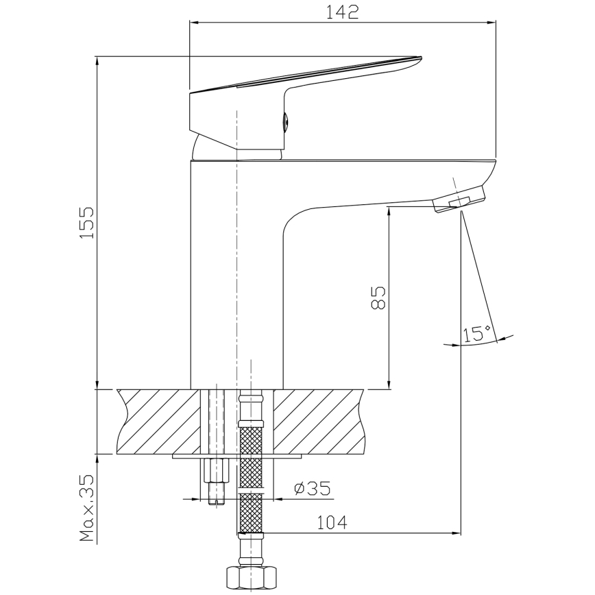 Aqualine - Robinet de lavabo LOTTA chrome brillant