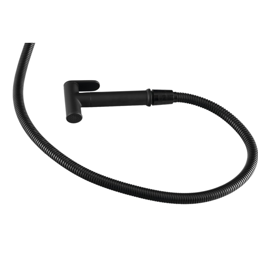 Aqualine - Rubinetto per bidet con doccia da incasso opaco nero