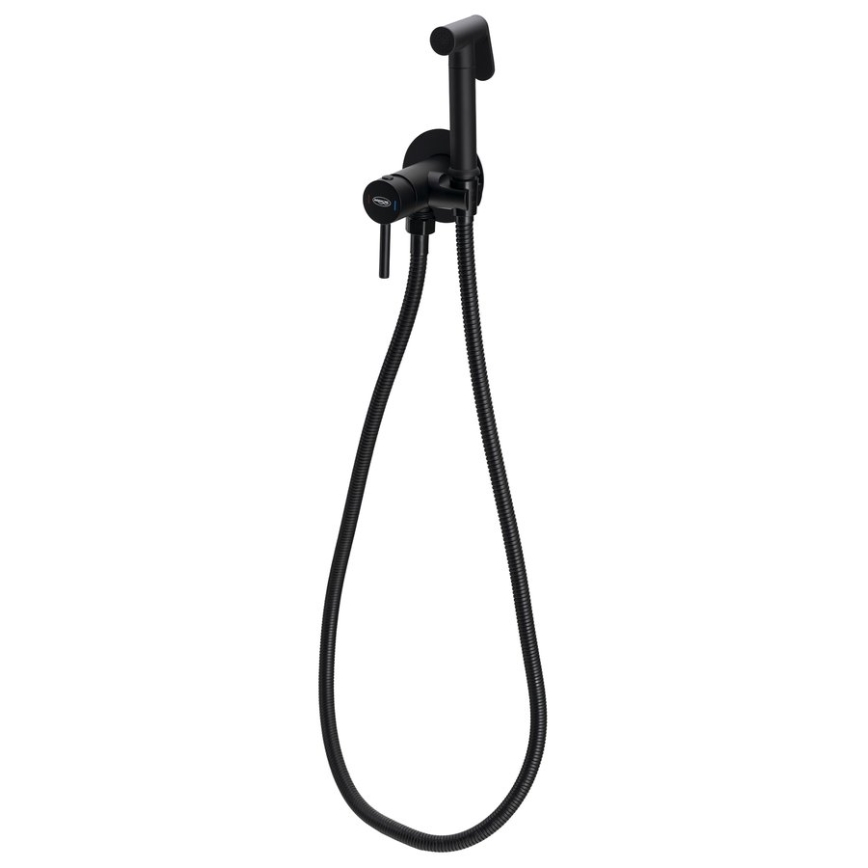 Aqualine - Rubinetto per bidet con doccia da incasso opaco nero