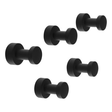 Aqualine - SET 5x Gancio a muro SAMBA opaco nero