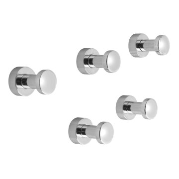 Aqualine - SET 5x Wandhaken SAMBA glänzendes Chrom