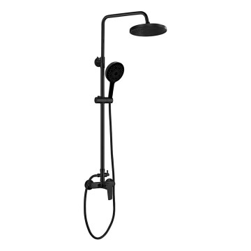 Aqualine - Set doccia con rubinetto LOTTA opaco nero