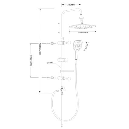 Aqualine - Set doccia KERA cromo lucido