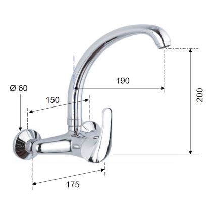 Aqualine - Spültischarmatur KASIOPEA 20 cm, glänzender Chrom