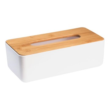Aqualine - Taschentuch-Box SNOW weiß/Bambus