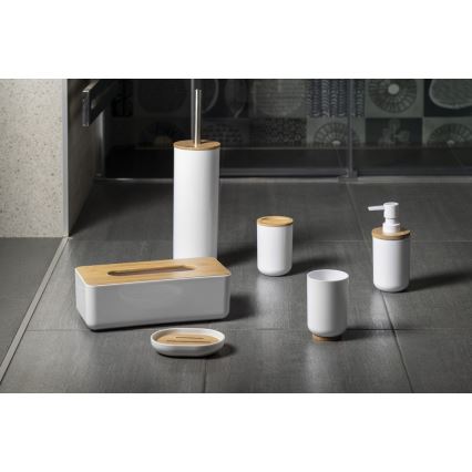 Aqualine - Taschentuch-Box SNOW weiß/Bambus