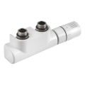 Aqualine - Thermostatisches Anschlussset für Ventile mit Mittelanschluss, weiß