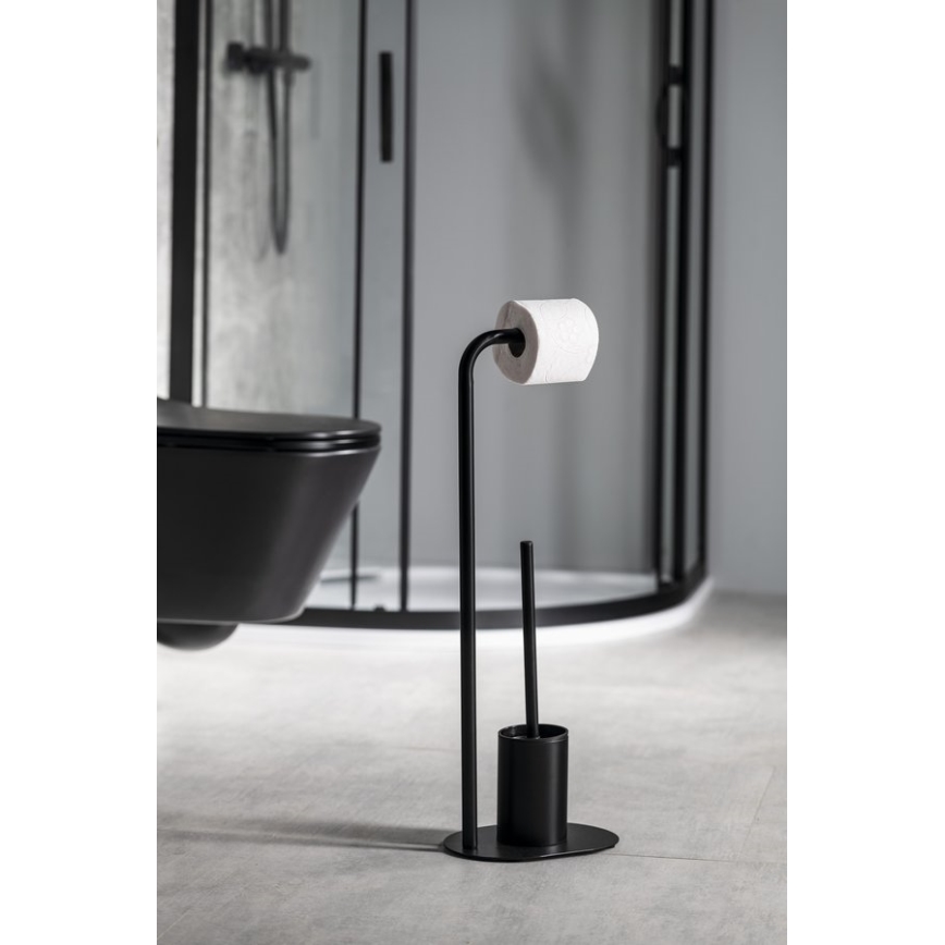 Aqualine - Toilettenpapier- und Toilettenbürstenhalter SAMBA schwarz