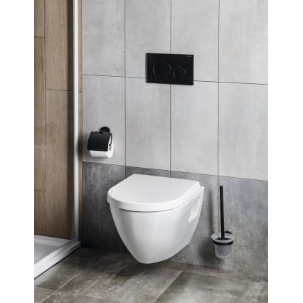 Aqualine - Toilettenpapierhalter mit Abdeckung SAMBA schwarz
