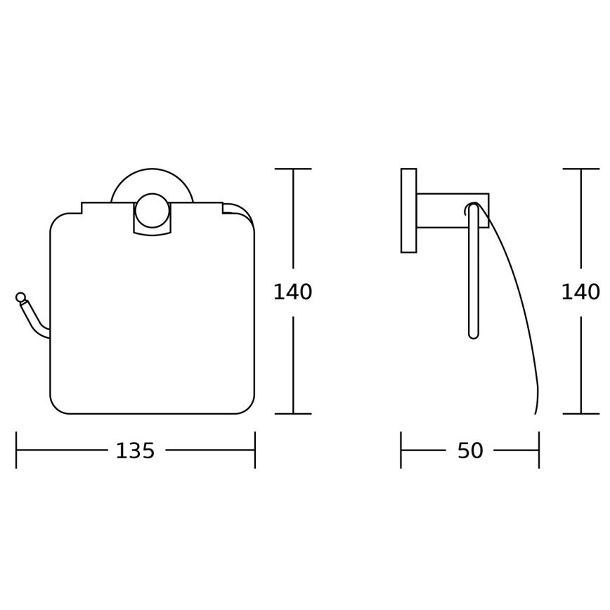 Aqualine - Toilettenpapierhalter mit Abdeckung SAMBA schwarz
