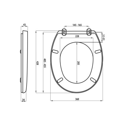 Aqualine - Toilettensitz FIXET weiß