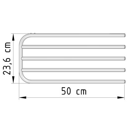Aqualine - Towel Schiene für heating element 50 cm weiß
