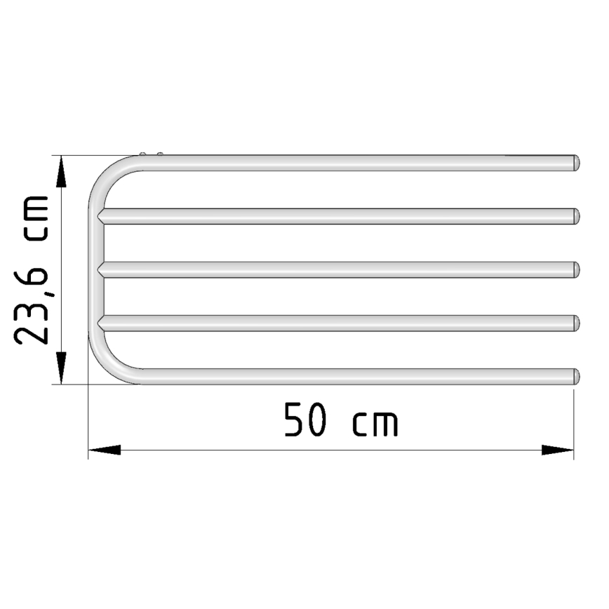 Aqualine - Towel Schiene für heating element 50 cm weiß