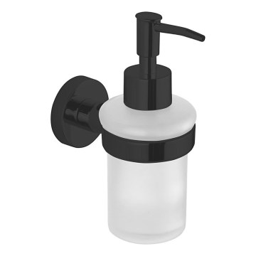 Aqualine - Wand-Seifenspender SAMBA 150 matt milchig Glas/matt schwarz