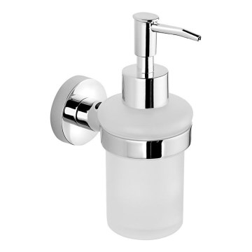 Aqualine - Wand-Seifenspender SAMBA 150 mm milchig Glas/glänzendes Chrom