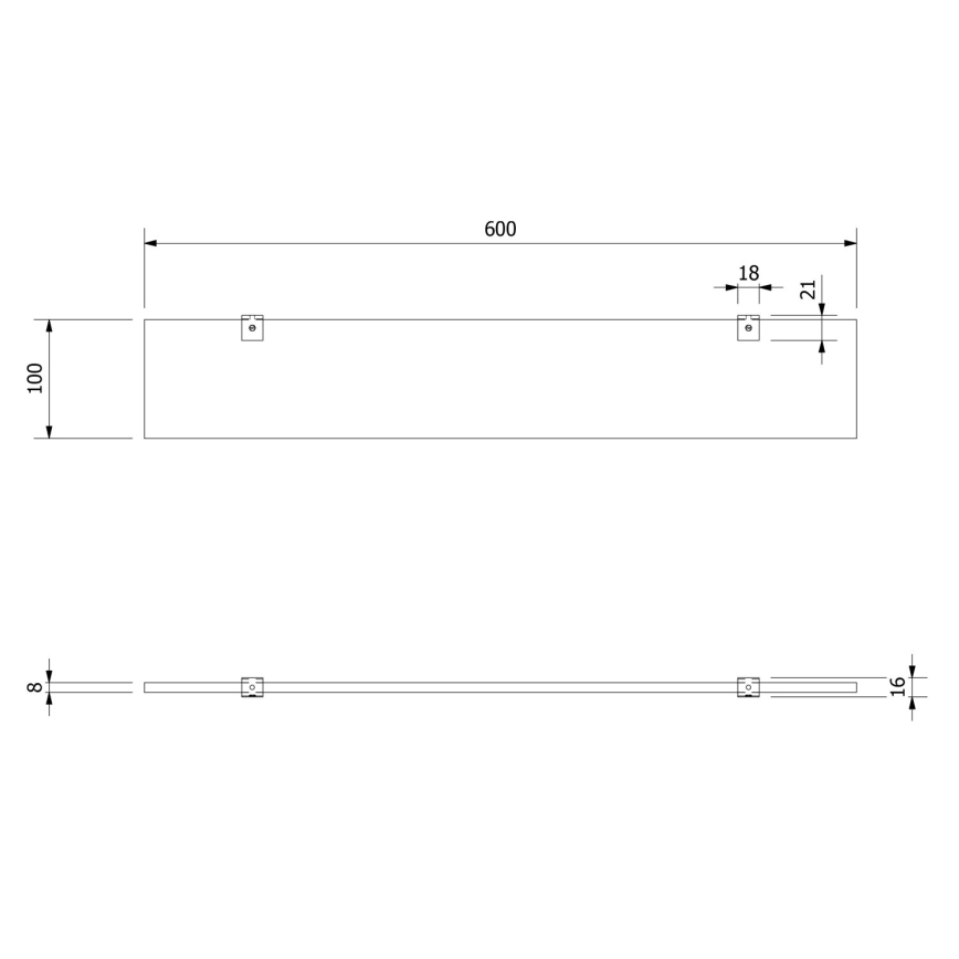 Aqualine - Wandablage SAMBA 60 cm