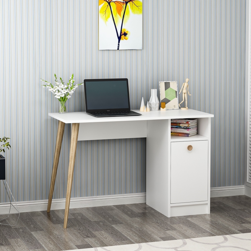 Arbeitstisch CANNAS 110x74 cm weiß/braun