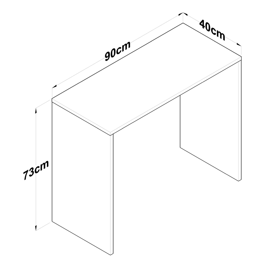 Arbeitstisch RANI 90x73 cm braun