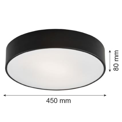 Argon 1186 - Plafonnier DARLING 3xE27/15W/230V d. 45 cm noir