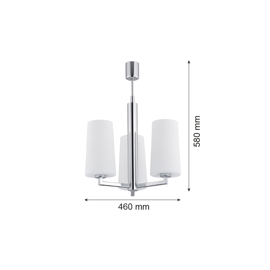 Argon 1224 - Lampadario on a pole CAMELOT 3xE27/15W/230V cromo lucido
