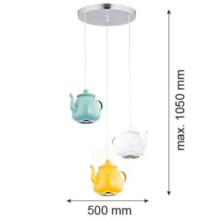 Argon 1326 - Lampada a sospensione JAMAJKA 3xGU10/50W/230V