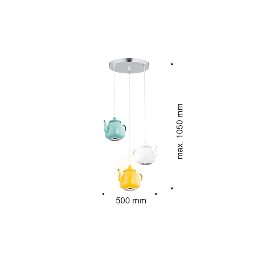Argon 1326 - Lampada a sospensione JAMAJKA 3xGU10/50W/230V