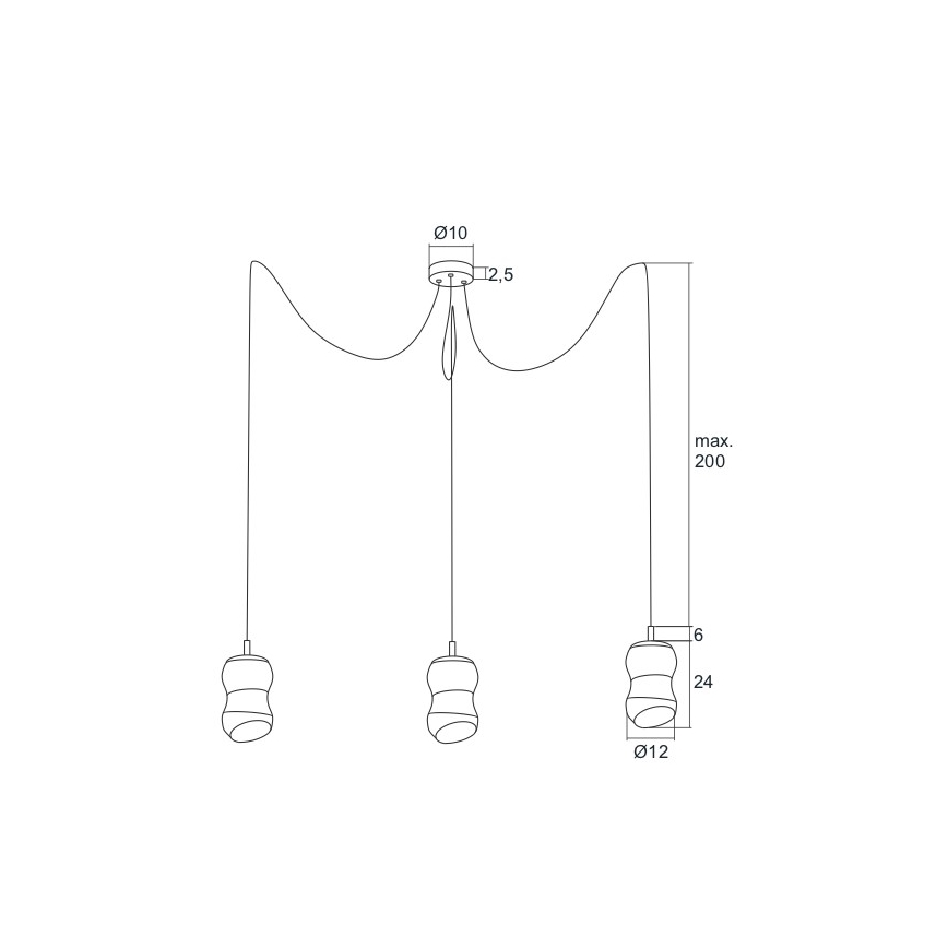 Argon 1357 - Lampadario LED a sospensione con filo GARDA 3xLED/5W/230V