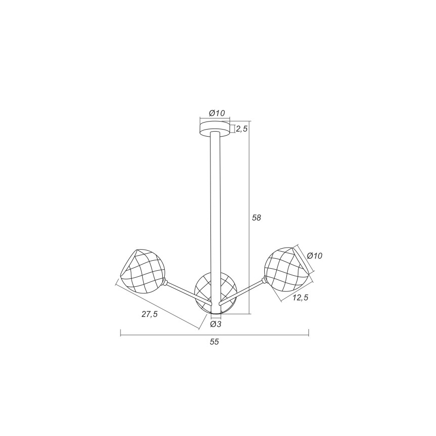 Argon 1358 - Lampadario a sospensione con supporto rigido LED BELLUNO 3xLED/5W/230V