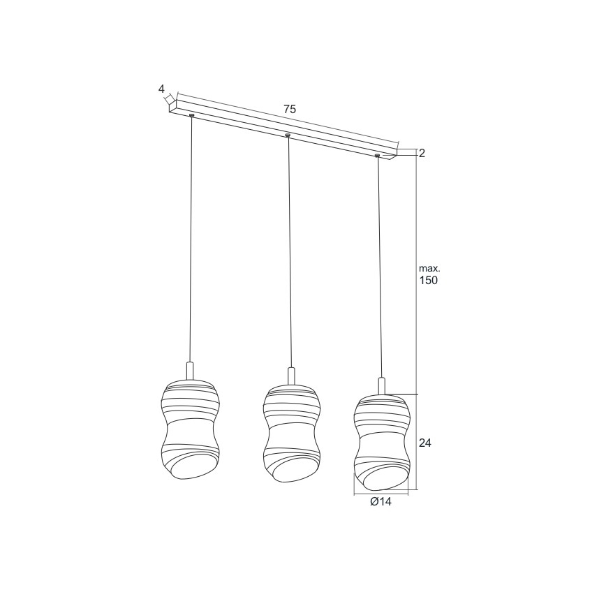 Argon 1366 - LED-Kronleuchter an einer Litze COMO 3xLED/5W/230V