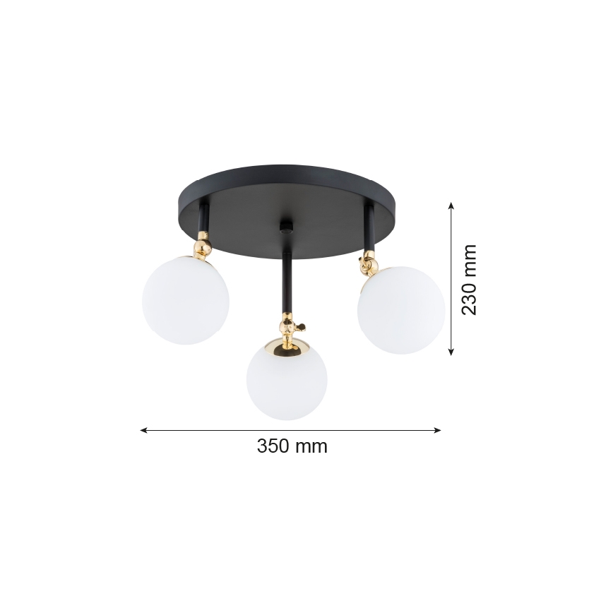 Argon 1436 - Lampadario da bagno a sospensione con supporto rigido LATINA 3xE14/40W/230V IP44