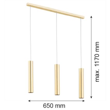 Argon 1443 - Lampadario a sospensione con filo GOMERA 3xGU10/5W/230V ottone