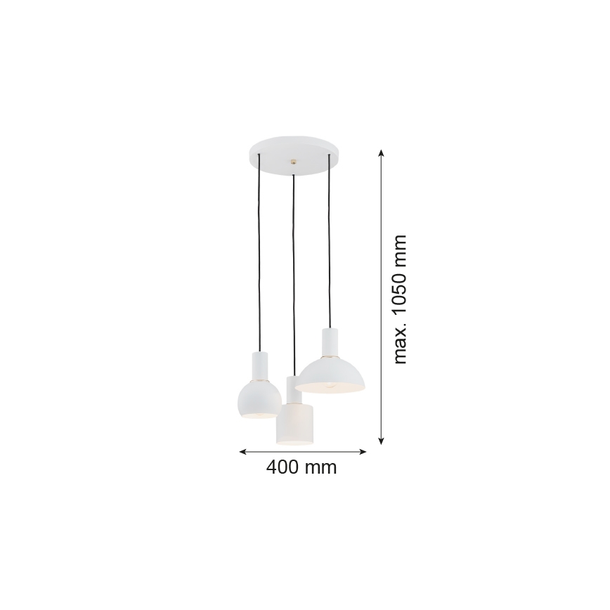 Argon 1468 - Hängeleuchte SINES 3xE27/15W/230V weiß