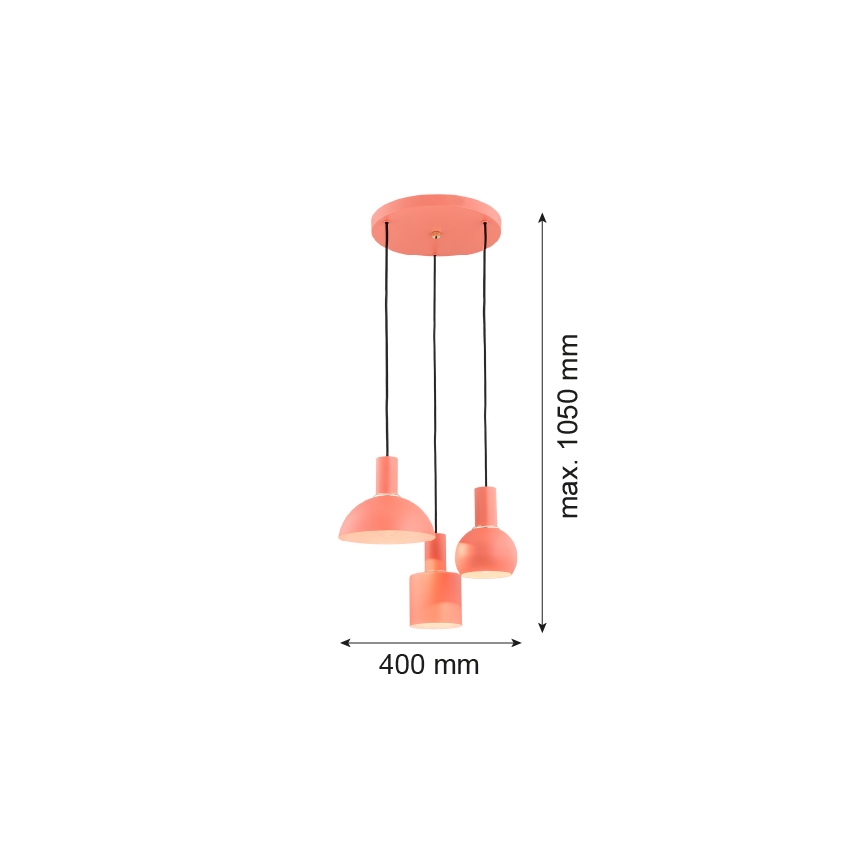 Argon 1469 - Hängeleuchte SINES 3xE27/15W/230V orange