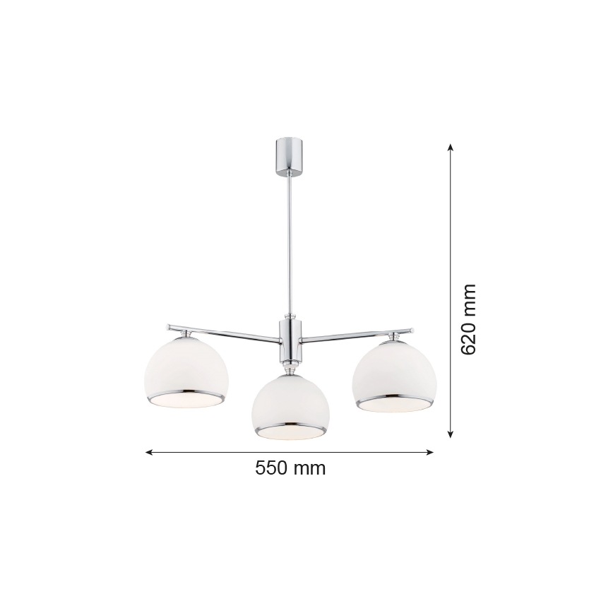 Argon 1487 - Lampadario su palo MARBELLA 3xE27/15W/230V cromo lucido