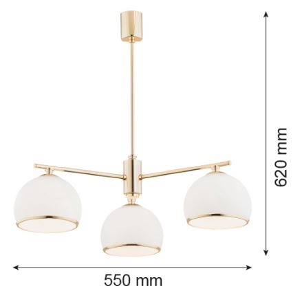 Argon 1488 - Stangen-Kronleuchter MARBELLA 3xE27/15W/230V messing