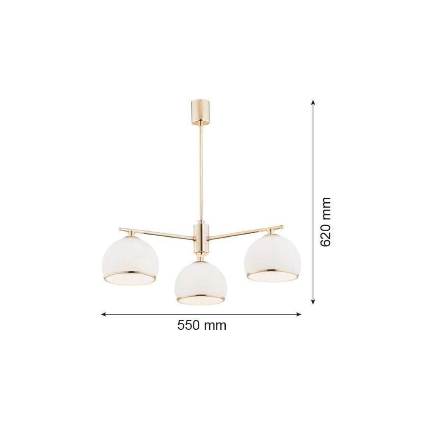 Argon 1488 - Stangen-Kronleuchter MARBELLA 3xE27/15W/230V messing