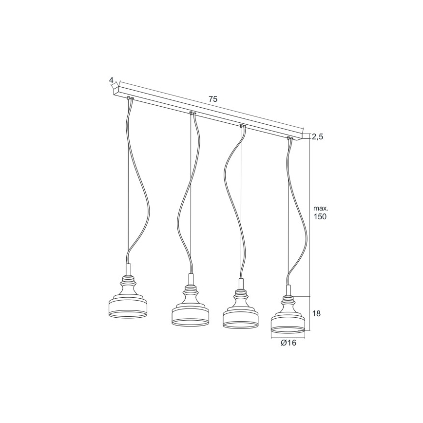 Argon 1650 - Lampadario LED a sospensione con filo TULUZA 4xLED/5W/230V