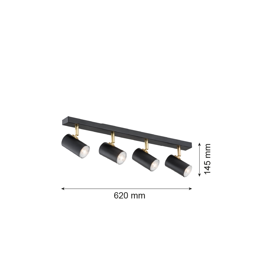 Argon 1690 - Faretto LAGOS 4xGU10/5W/230V nero/ottone