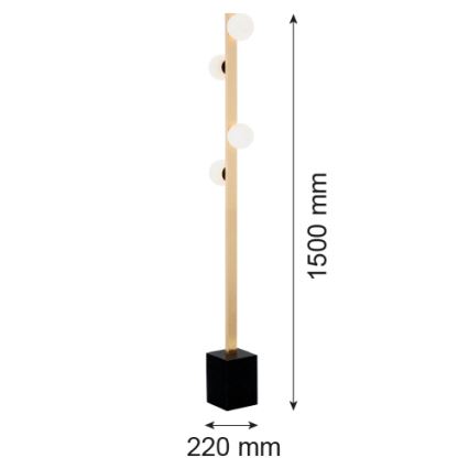 Argon 1738 - Lampada da terra FREEMONT 4xG9/5W/230V