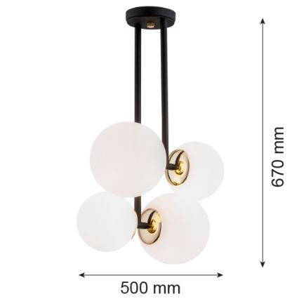 Argon 1739 - Lampadario su palo MORITZ 4xE27/15W/230V